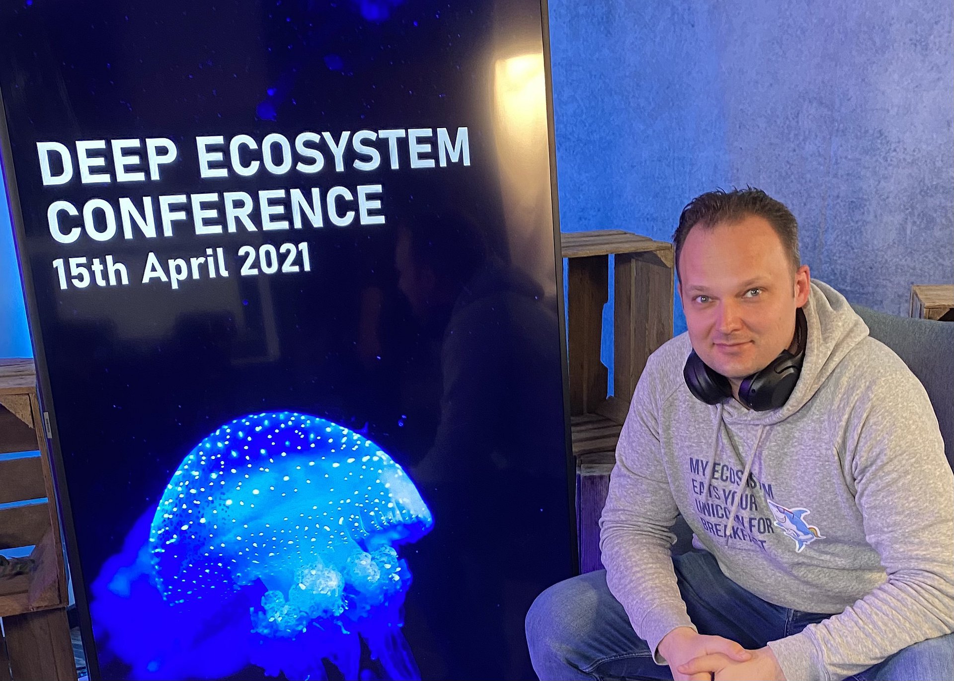 Serghei Glinca vernetzt sich auch über die Grenzen von Mittelhessen hinaus - wie zum Beispiel bei der DEEP Ecosystem Confrence, die er als Mitgründer initiiert hat. Foto: Privat.