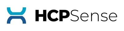 Schwarz-weißes Logo mit stilisiertem X-Symbol links und dem Schriftzug 'HCP Sense' rechts
