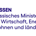Wappen von Hessen neben dem Text 'HESSEN Hessisches Ministerium für Wirtschaft, Energie, Verkehr, Wohnen und ländlichen Raum' in blauer Schrift