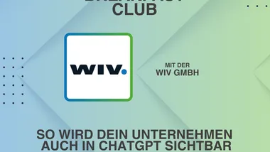 Logo von Kinzig Valley mit Text 'BREAKFAST CLUB' und WIV GmbH Logo, Ankündigung eines Events am 9. Oktober 2025 um 9:30 Uhr in Kinzig Valley Gelnhausen mit dem Thema Sichtbarkeit von Unternehmen in ChatGPT