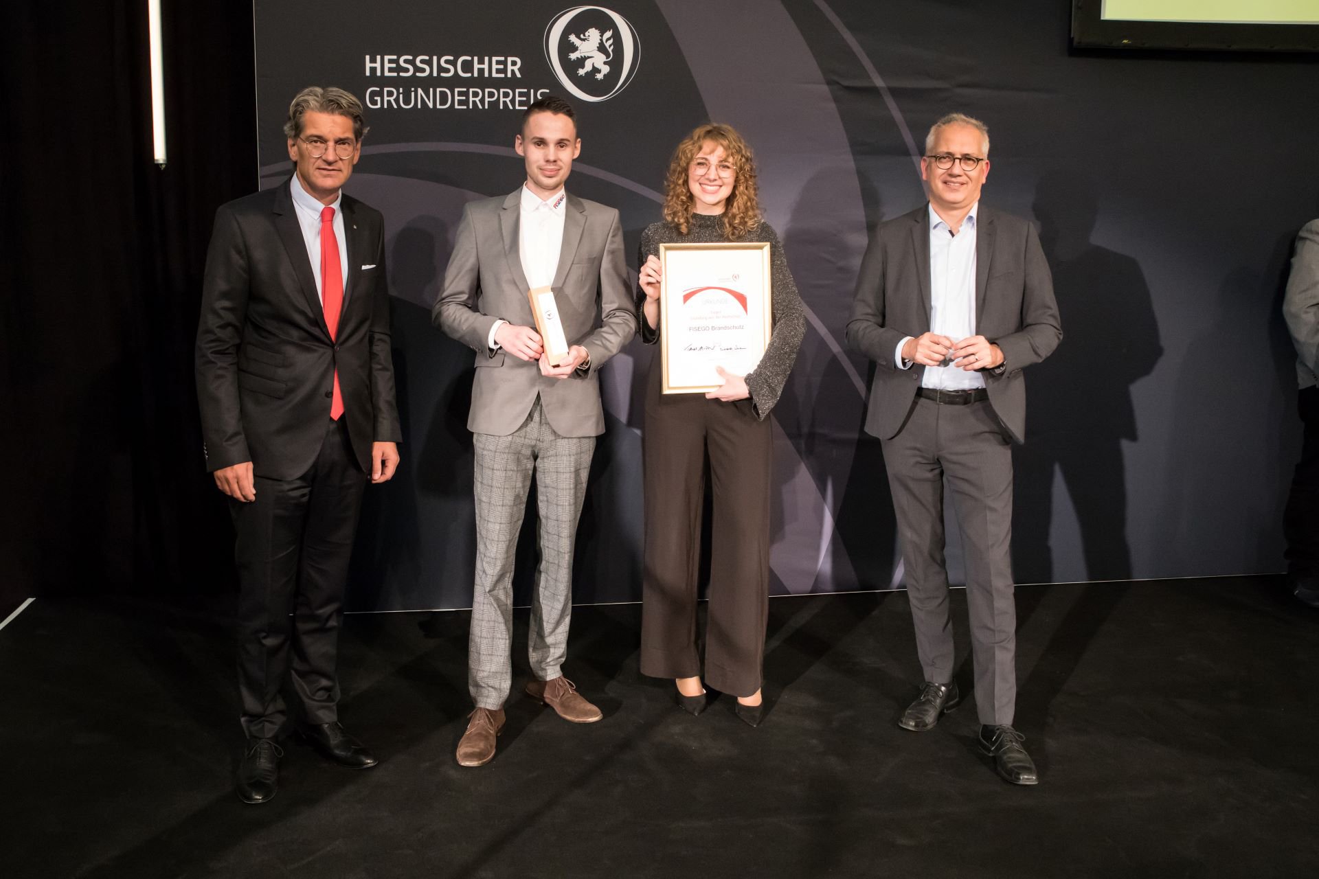 Sieger in der Kategorie "Gründung aus der Hochschule": Fisego Brandschutztechnik. Bild: Hessischer Gründerpreis.