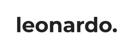 Schwarze Schrift auf weißem Grund mit dem Wort 'leonardo.' in fetter, serifenloser Schrift
